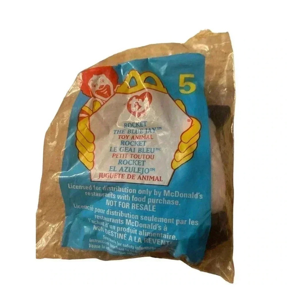 Ty Rocket The Blue Jay Beanie Baby Plush Toy From McDonald’s New In Package #5 - Picture 1 of 2